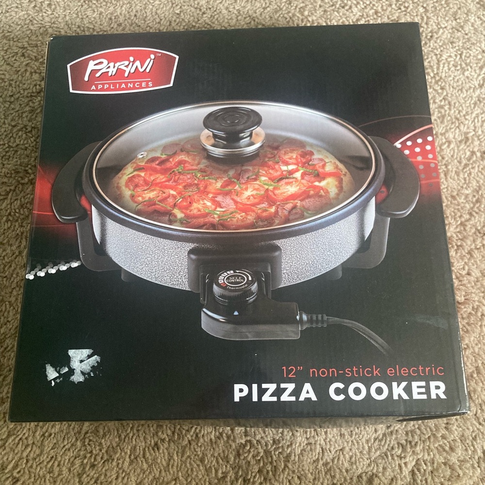 Parini 12" Non-Stick Electric Pizza Cooker  new